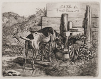KG 01588
<br/>
Drinkende hond
<br/>
<em>Klein, Johann Adam (1792-1875)</em>